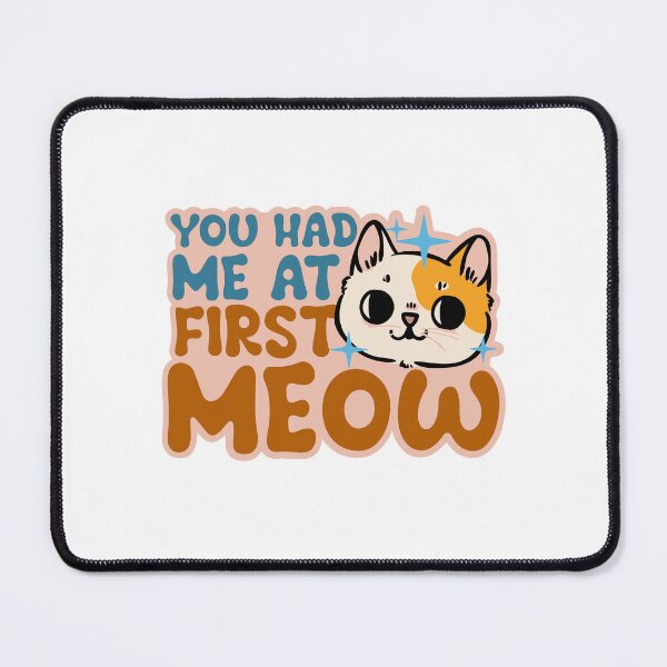 Item preview, You Had Me At First Meow Retro Sparkle Cat Pun designed and sold by mjmcb.