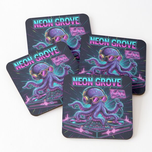 Item preview, Neon Grove – Octopus DJ in Space designed and sold by Dogandesighn.