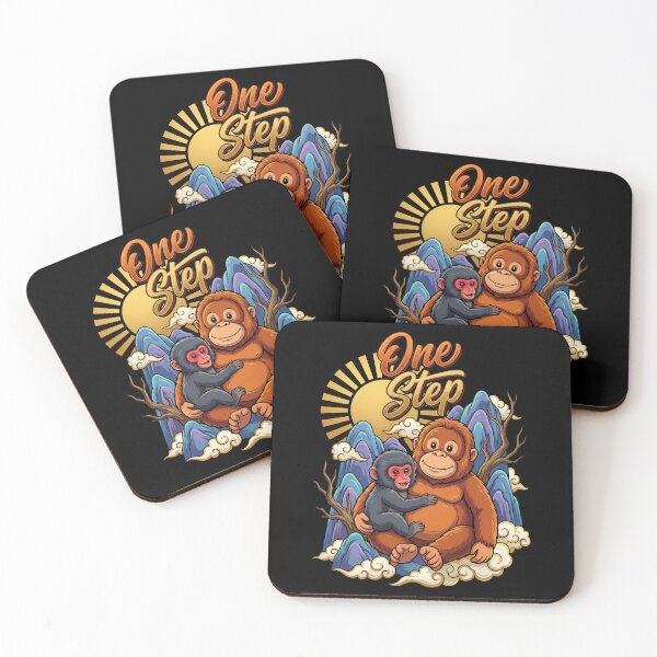 Item preview, Baby Macaque Sitting On Orangutan Toy Lap One Step designed and sold by Tong4130.
