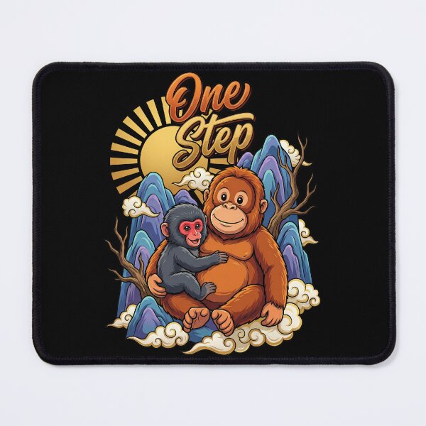Item preview, Baby Macaque Sitting On Orangutan Toy Lap One Step designed and sold by Tong4130.
