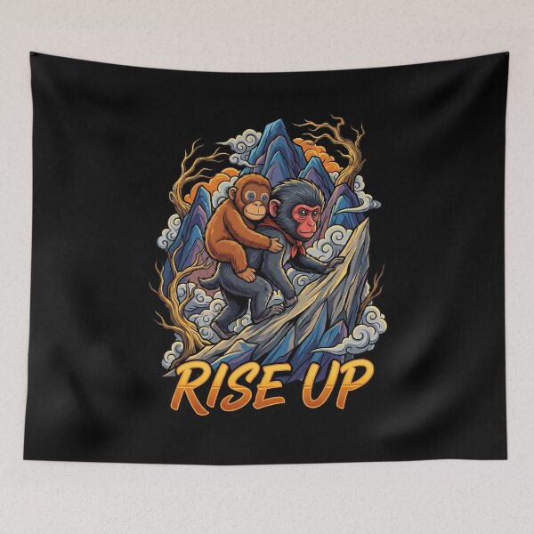 Item preview, Brave Baby Monkey Carrying Orangutan Toy Rise Up Art designed and sold by Tong4130.