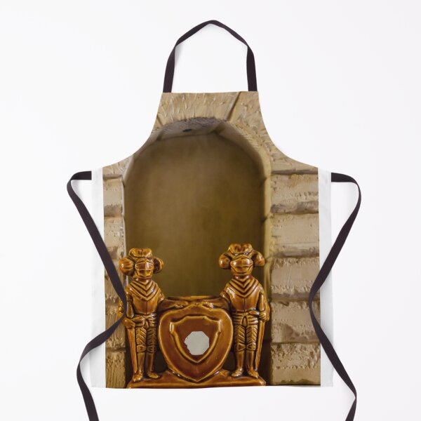 Item preview, Pair Of Brown Ceramic Monkey Figurines Framing Decorative Shield Plaque In A Brick Archway designed and sold by Nmallia.