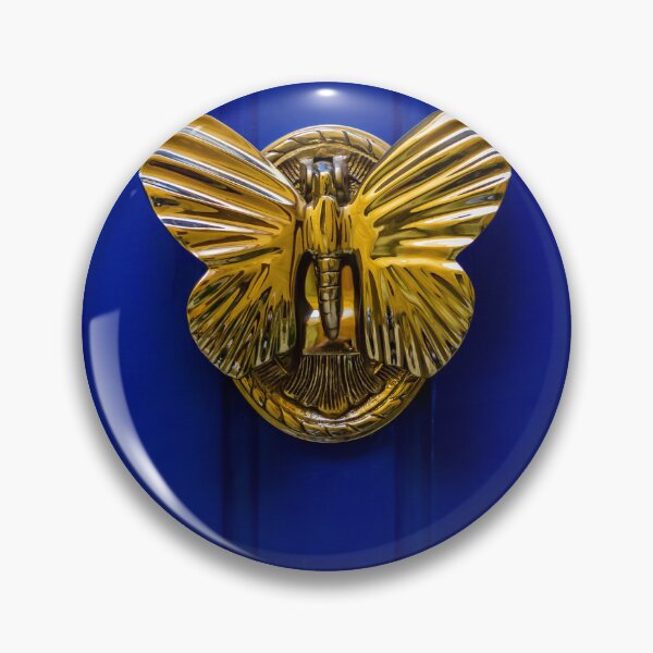 Item preview, Golden Butterfly Door Knocker On A Deep Blue Door Creates Elegant, Luxurious Welcome designed and sold by Nmallia.
