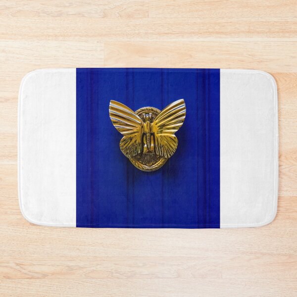 Item preview, Golden Butterfly Door Knocker On A Deep Blue Door Creates Elegant, Luxurious Welcome designed and sold by Nmallia.