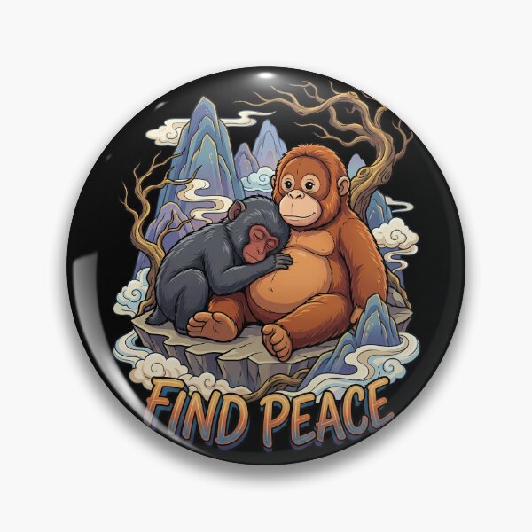 Item preview, Baby Macaque Resting On Orangutan Toy Belly Find Peace designed and sold by Tong4130.