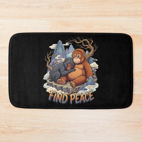 Item preview, Baby Macaque Resting On Orangutan Toy Belly Find Peace designed and sold by Tong4130.