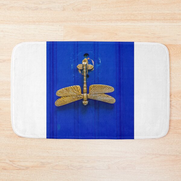 Item preview, Golden Dragonfly Door Knob On Bright Blue Door: Vintage Hardware Accent For Entryway designed and sold by Nmallia.