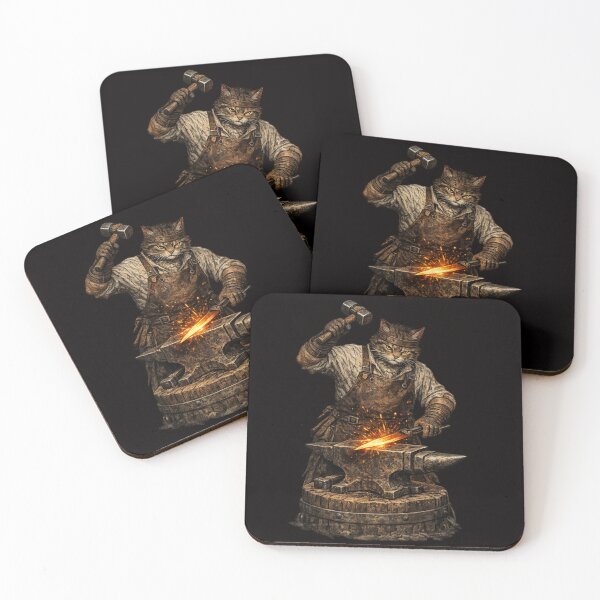 Item preview, Blacksmith Cat — Hard Work at the Anvil designed and sold by Tadeusz1.