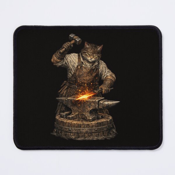 Item preview, Blacksmith Cat — Hard Work at the Anvil designed and sold by Tadeusz1.
