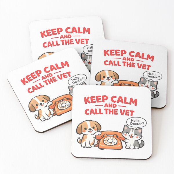 Item preview, Keep Calm and Call the Vet – Funny Veterinary Cute Dog and Cat Design designed and sold by Bettybee00.