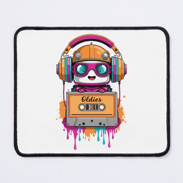 Item preview, Retro Oldies Cassette Headphones – Colorful Vintage Music Illustration for Stickers and T‑Shirts designed and sold by NeoShard.