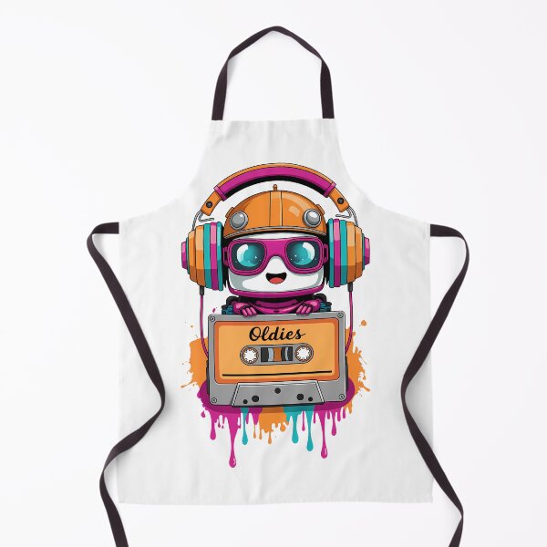 Item preview, Retro Oldies Cassette Headphones – Colorful Vintage Music Illustration for Stickers and T‑Shirts designed and sold by NeoShard.