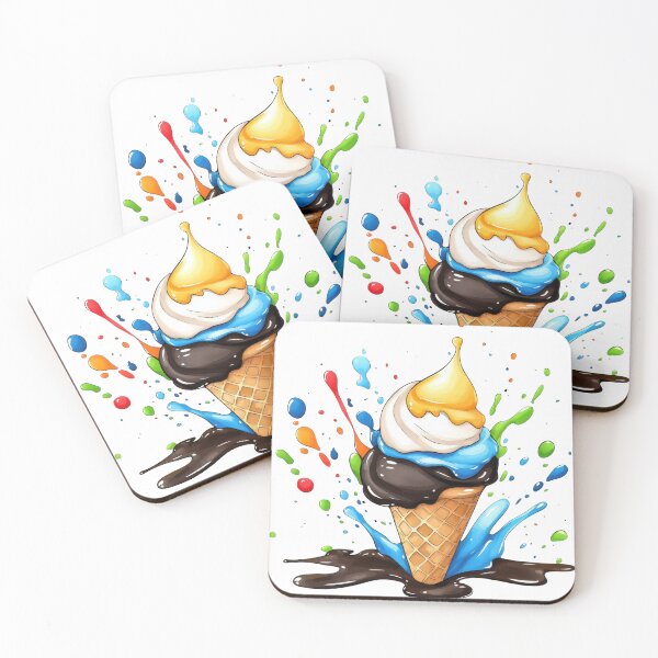 Item preview, Color Splash Ice Cream – Vibrant Sweet Dessert Art designed and sold by ChenEngEng.