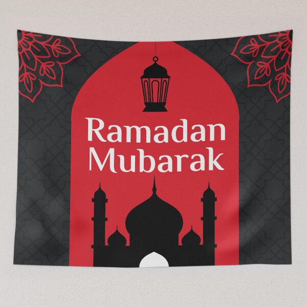 Item preview, Ramadan Mubarak social media post design template with Islamic pattern, masjid, lamp designed and sold by AtonuHaque.