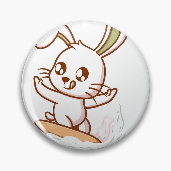 Item preview, Cute Rabbit Riding Waves | Fun Beach & Surf Art stickers  designed and sold by Fouziaart08.