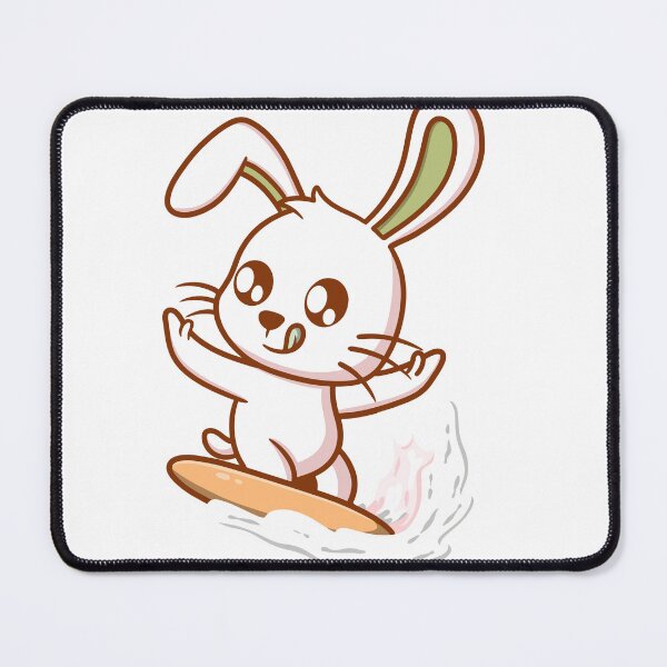 Item preview, Cute Rabbit Riding Waves | Fun Beach & Surf Art stickers designed and sold by Fouziaart08.