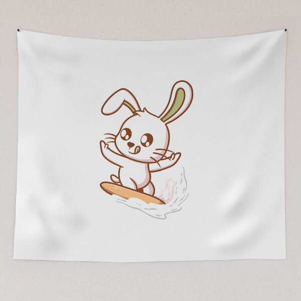 Item preview, Cute Rabbit Riding Waves | Fun Beach & Surf Art stickers  designed and sold by Fouziaart08.