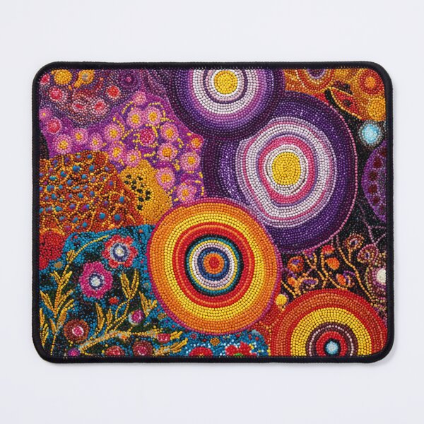 Item preview, Aboriginal Inspired Art - Crimson Red Purple Midnight Garden designed and sold by GrinGalore.