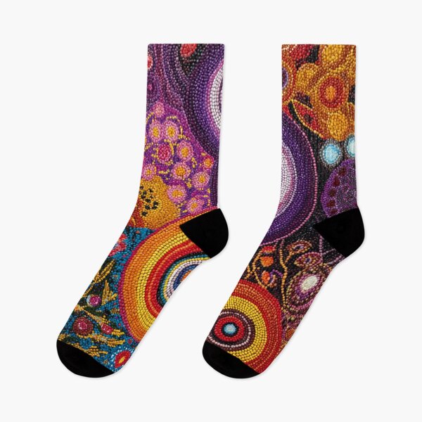 Item preview, Aboriginal Inspired Art - Crimson Red Purple Midnight Garden designed and sold by GrinGalore.