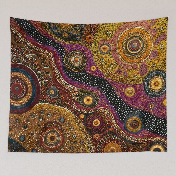 Item preview, Aboriginal Inspired Art - Chaotic Circles Landscape designed and sold by GrinGalore.