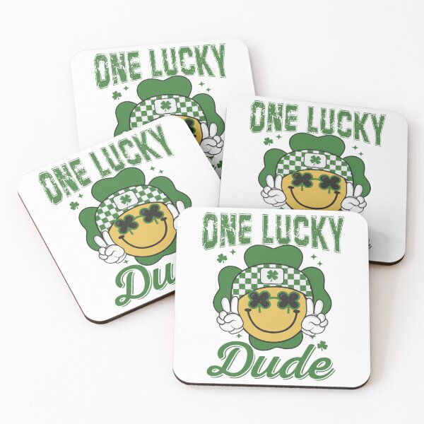 Item preview, One Lucky Dude St. Patrick’s Day — Retro Groovy Smiley Face Shamrocks designed and sold by Colorful-Garden.