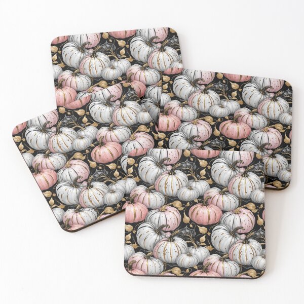 Item preview, Elegant Pastel Pumpkins on Black Seamless Pattern designed and sold by Fabricbella.