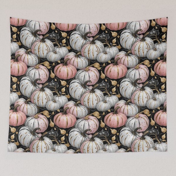 Item preview, Elegant Pastel Pumpkins on Black Seamless Pattern designed and sold by Fabricbella.