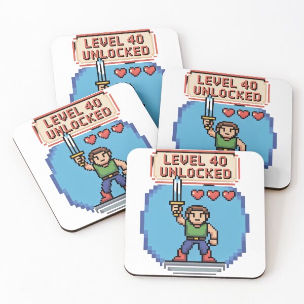 Item preview, Level 40 Unlocked Retro Gaming Pixel Art designed and sold by Aesthetic Art.