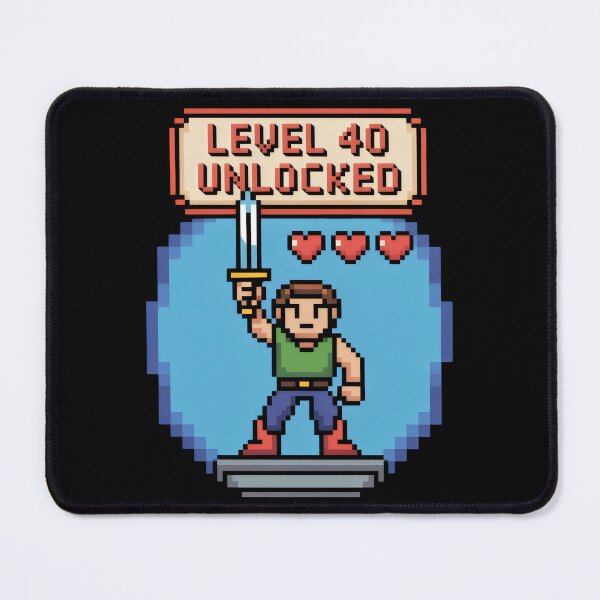 Item preview, Level 40 Unlocked Retro Gaming Pixel Art designed and sold by Aesthetic Art.