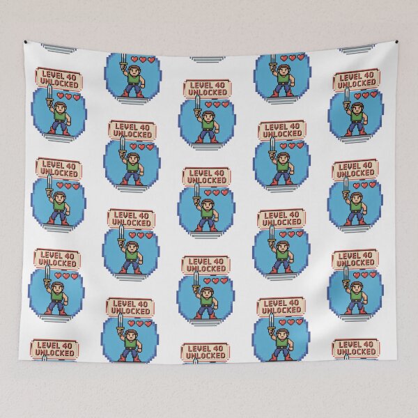 Item preview, Level 40 Unlocked Retro Gaming Pixel Art designed and sold by Aesthetic Art.