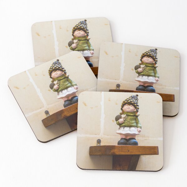 Item preview, Cute Garden Gnome Figurine On Wooden Shelf Against Neutral Tile Wall for Home Decor designed and sold by Nmallia.