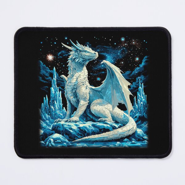 Item preview, Ice Dragon of the Frozen Realm – Fantasy Blue Dragon T-Shirt designed and sold by PSYNOVA.