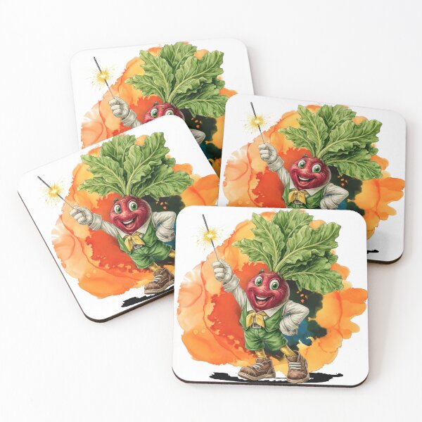 Item preview, Happy Radish Sparkler – Cute Funny Vegetable Character designed and sold by ChenEngEng.