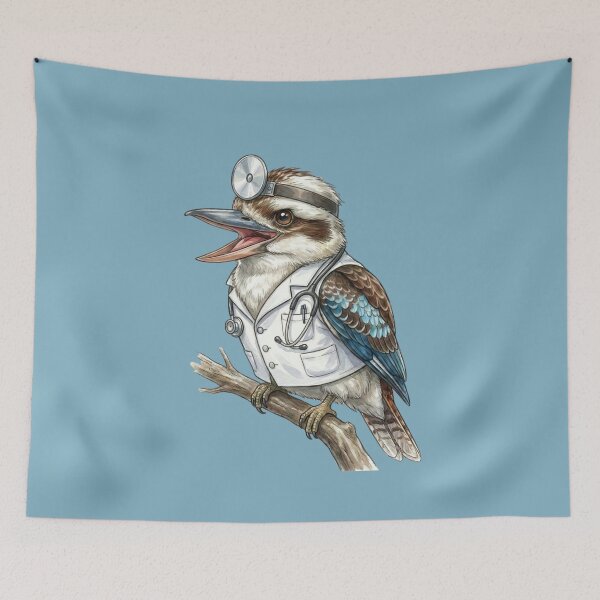 Item preview, Future Doctor Kookaburra – Cute Medical Student Bird Illustration Gift designed and sold by Wennebabs.
