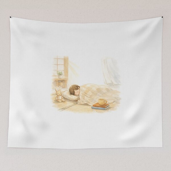 Item preview, Lazy Day at Home – Cozy Japanese Lifestyle Illustration designed and sold by ArtSway Studio.