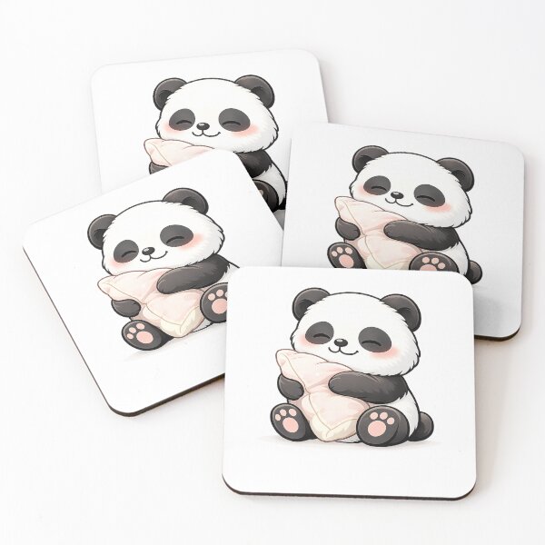Item preview, Cute Sleepy Panda Hugging Pillow – Kawaii Cozy Panda Sticker | Soft Homebody Aesthetic Art designed and sold by snaperos.