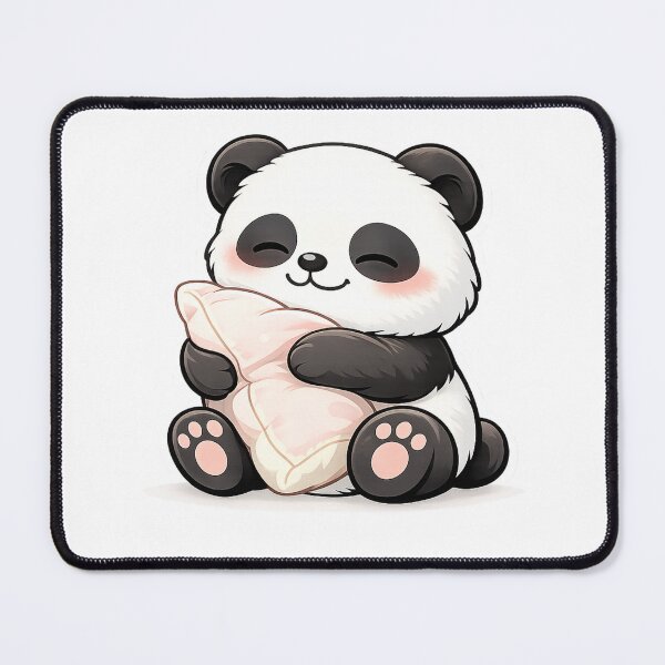 Item preview, Cute Sleepy Panda Hugging Pillow – Kawaii Cozy Panda Sticker | Soft Homebody Aesthetic Art designed and sold by snaperos.