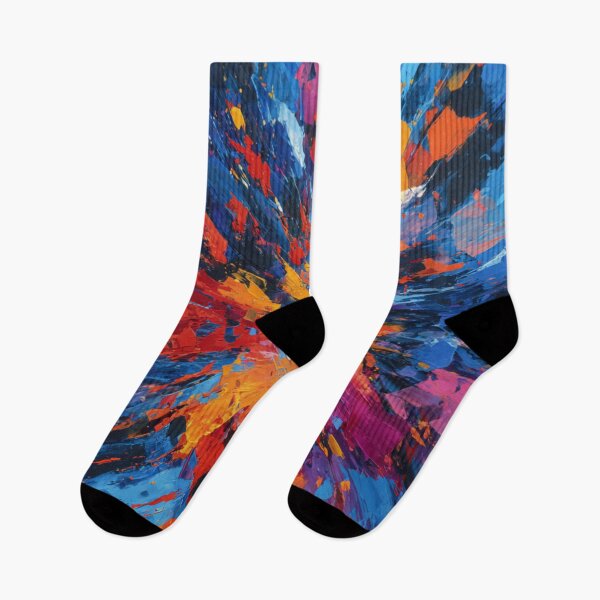 Item preview, Elements Abstraction Fire Ice Oil Painting Pattern designed and sold by GrinGalore.