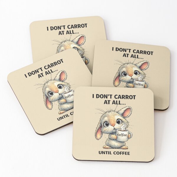Item preview, Bunny with cup of coffee. Funny art .I don't carrot at all...until coffee. designed and sold by Natart1004.