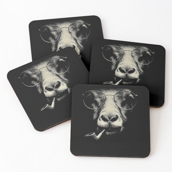 Item preview, Sophisticated Goat Face with Glasses Pipe designed and sold by k3rstman1.