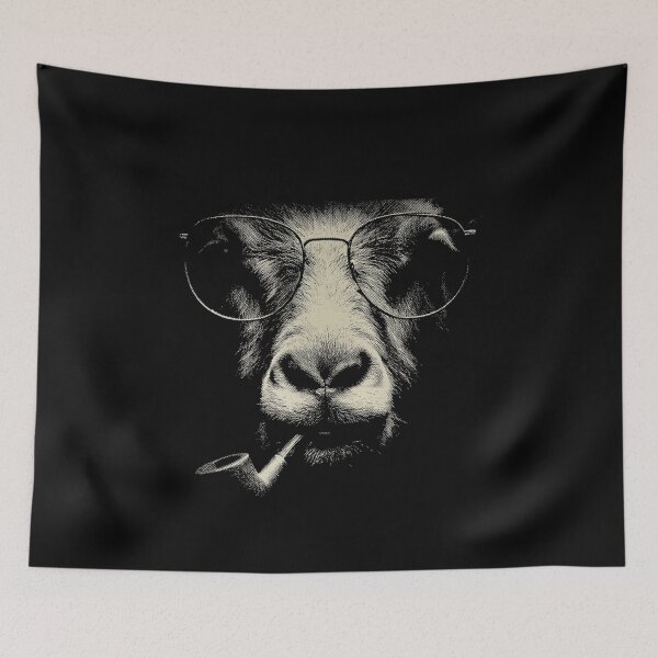 Item preview, Sophisticated Goat Face with Glasses Pipe designed and sold by k3rstman1.