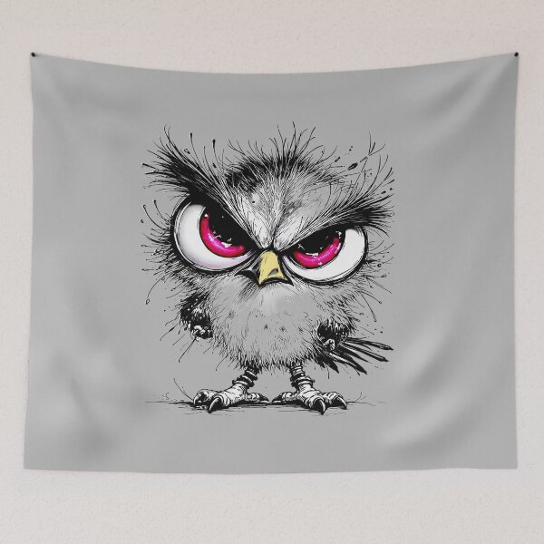 Item preview, Angry bird black and white minimalist art  designed and sold by Natart1004.