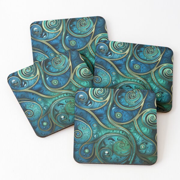 Item preview, New Zealand Māori Paua Pattern Koru Design 792 designed and sold by GrinGalore.