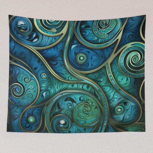 Item preview, New Zealand Māori Paua Pattern Koru Design 792 designed and sold by GrinGalore.