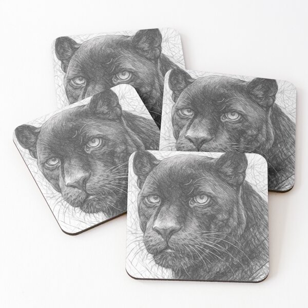 Item preview, Black Panther Pencil Sketch Portrait Black and White Big Cat Drawing Realistic Wildlife Graphite Illustration Panther Animal Art designed and sold by Leon Woods Pencil Art.