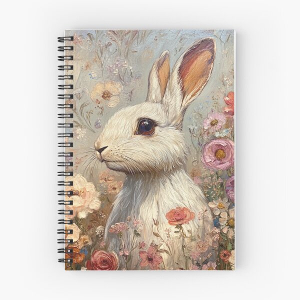 Item preview, The Oil Painting "White Rabbit Among Wildflowers" Masterpiece Art designed and sold by GrinGalore.