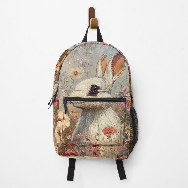 Item preview, The Oil Painting "White Rabbit Among Wildflowers" Masterpiece Art designed and sold by GrinGalore.