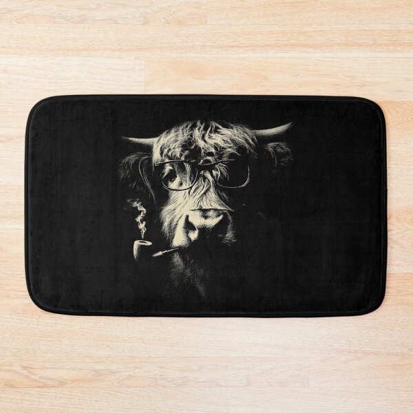 Item preview, Sophisticated Highland Cow with Glasses and Pipe designed and sold by k3rstman1.