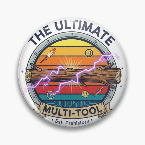 Item preview, The Ultimate Multi-Tool Stick - Funny Outdoor Survival Retro Art designed and sold by Wear Sculpt.
