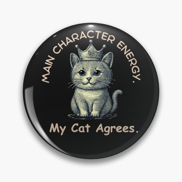 Item preview, Main Character Energy Cat Shirt, Funny Crown Cat Graphic Tee, Trendy Confident Pet Lover Design designed and sold by AdicretorDesign.